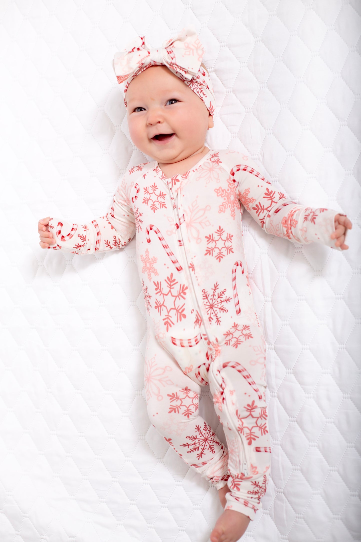 My First Candy Cane: Baby Zip Bamboo Onesie