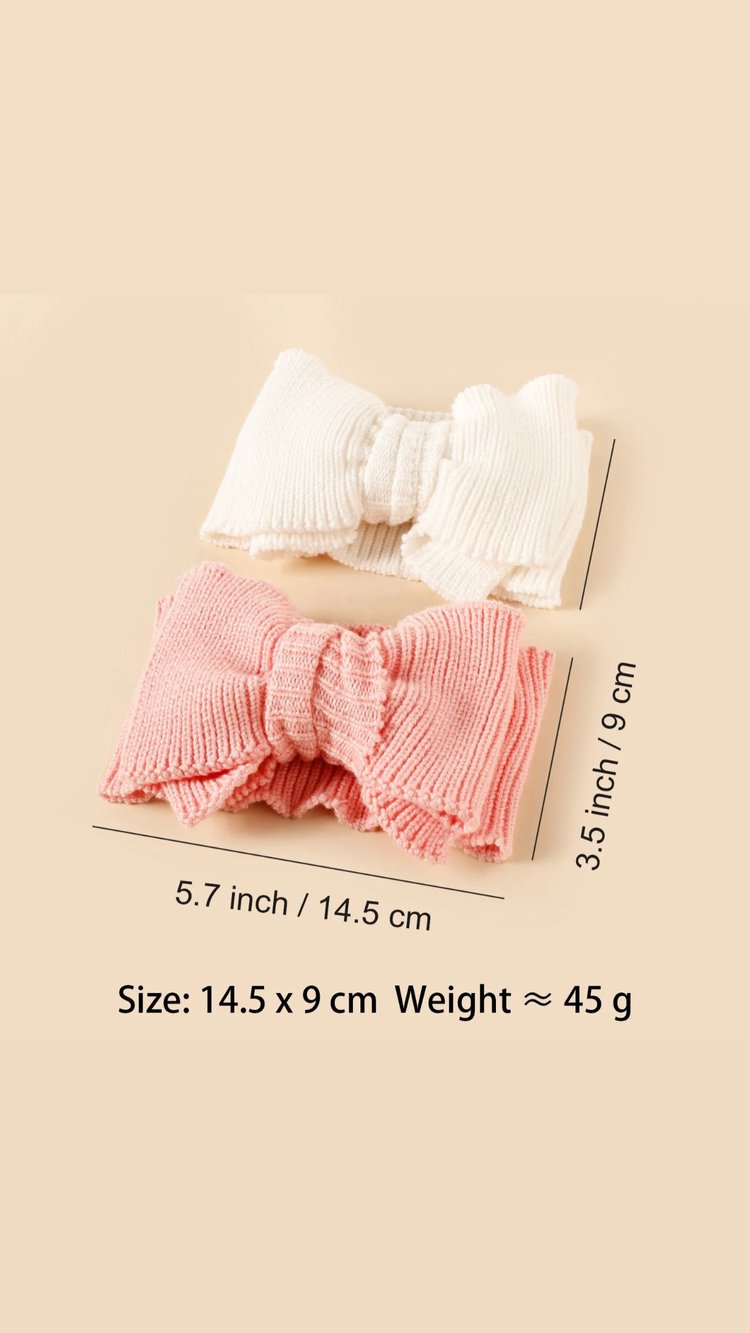 Newborn Knit Bows – Oversized Soft Turban Headbands for Babies