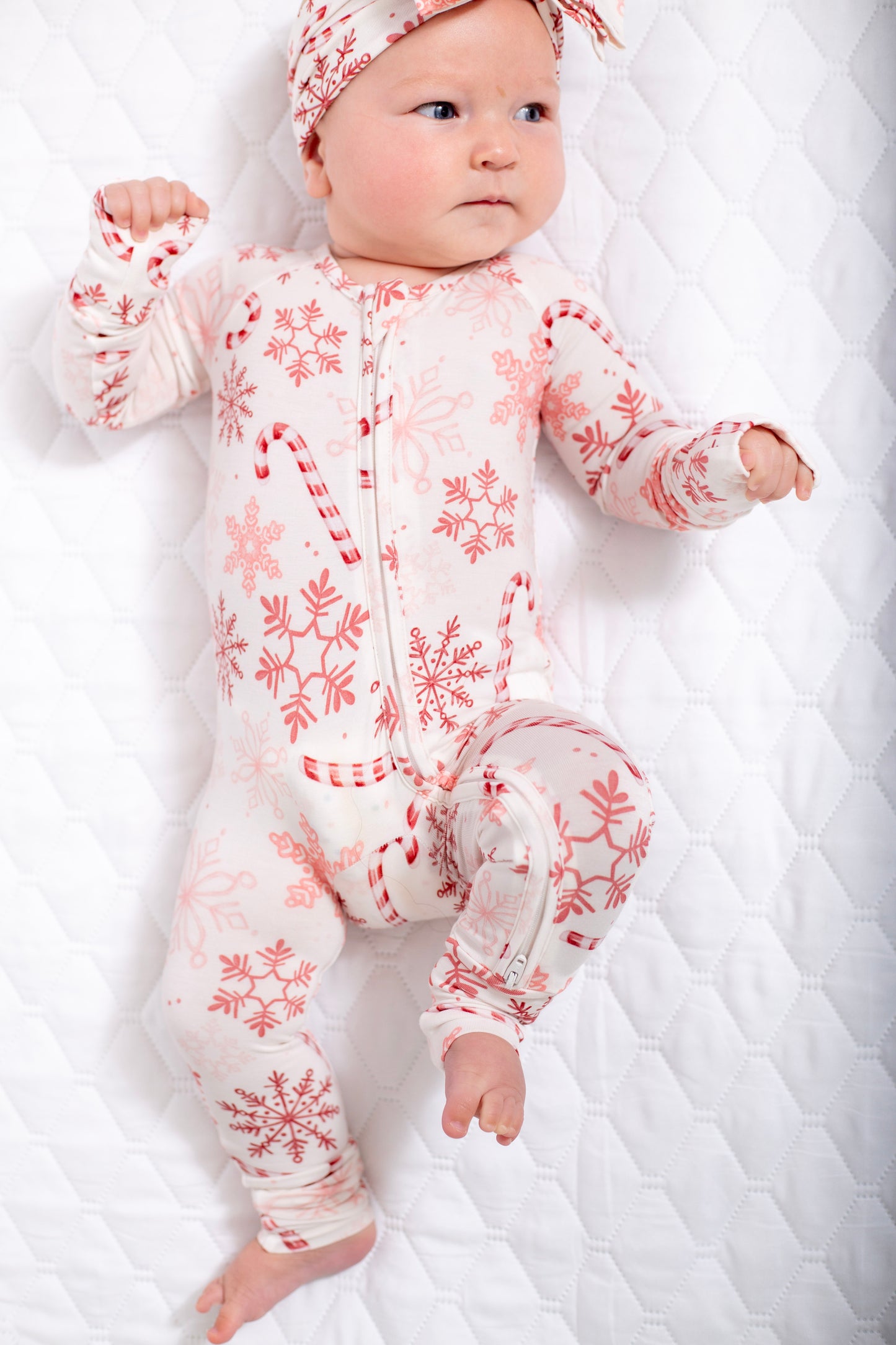 My First Candy Cane: Baby Zip Bamboo Onesie