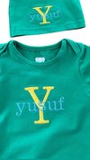 Personalized Baby Onesie & Hat – 100% Cotton with Name