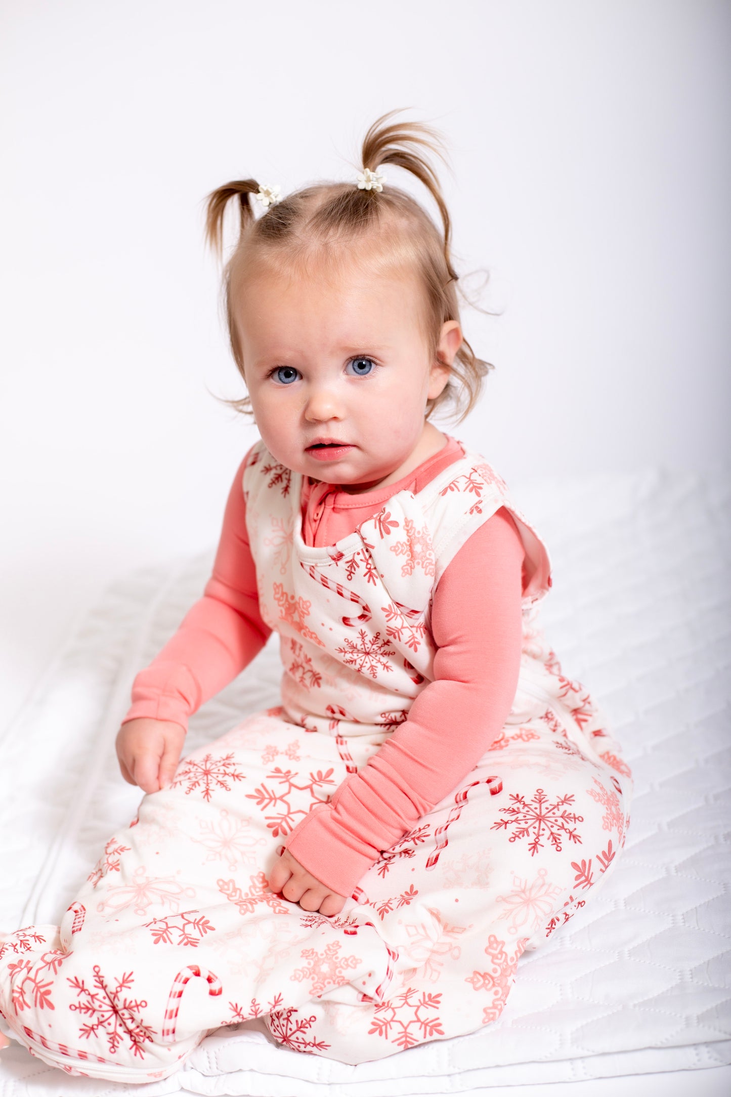 My First Candy Cane Bundle: Bamboo Sleep Sack In Blue & Peach & Free Onesie