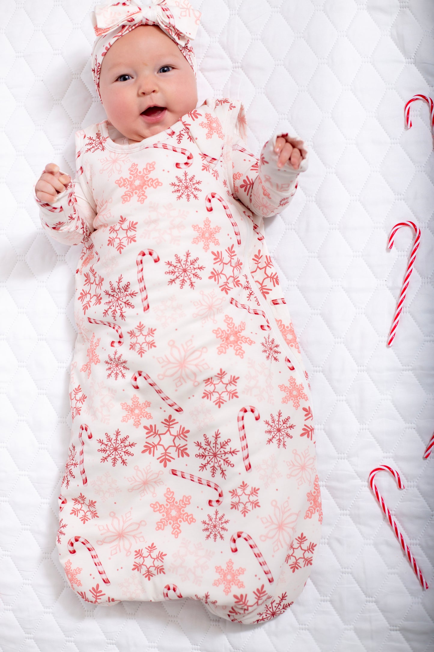 My First Candy Cane Bundle: Bamboo Sleep Sack In Blue & Peach & Free Onesie