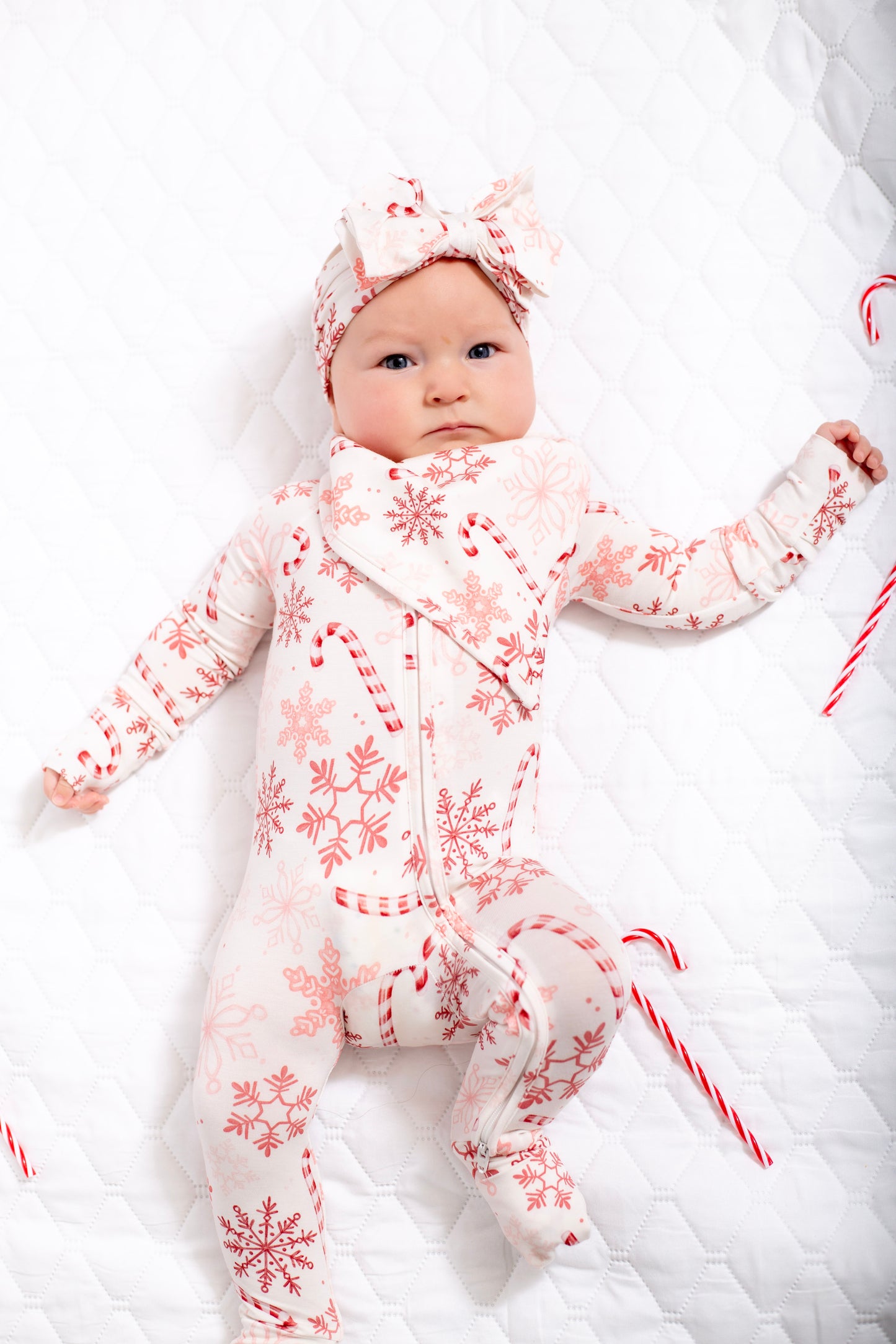 My First Candy Cane: Baby Zip Bamboo Onesie