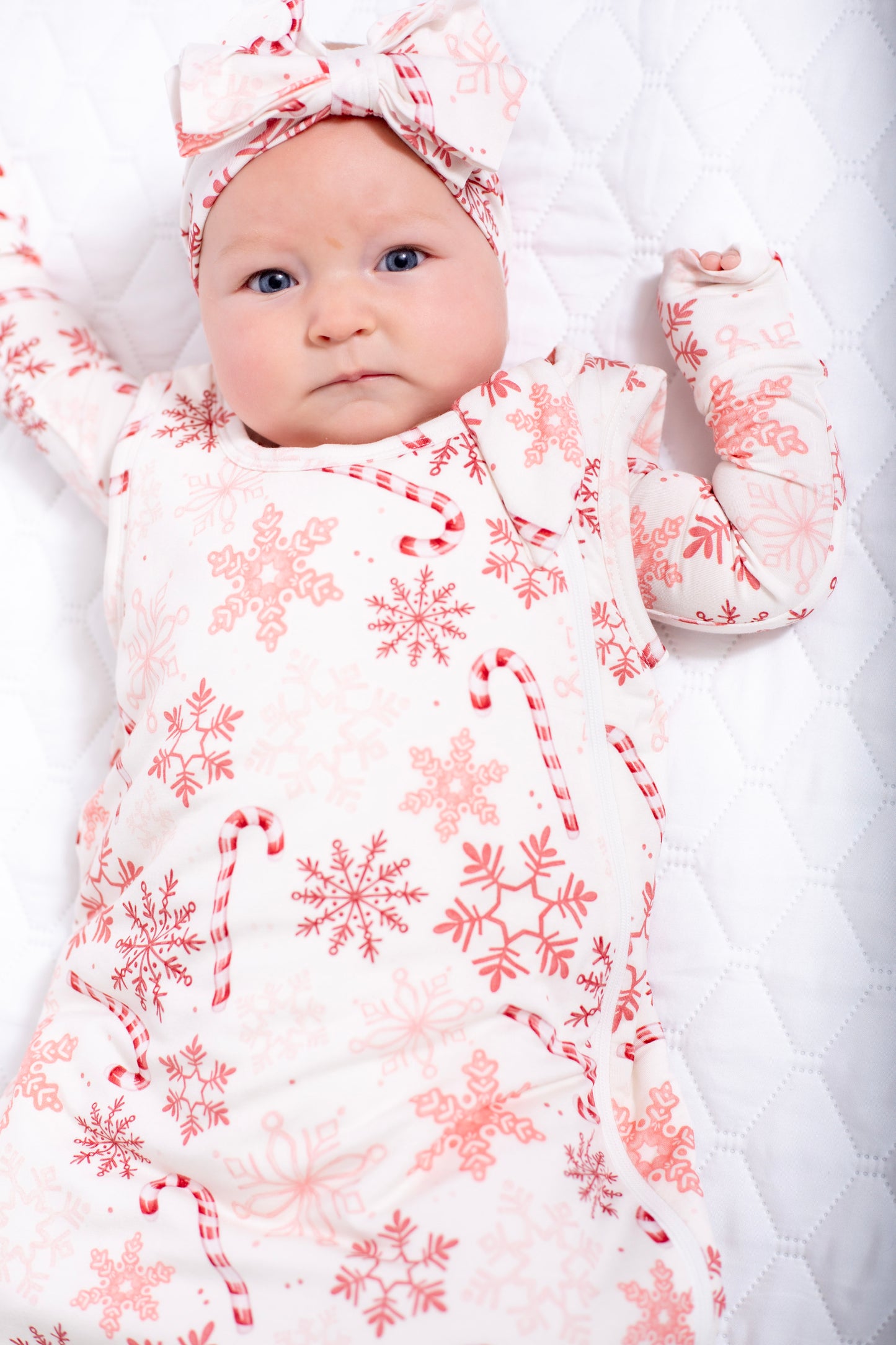 My First Candy Cane Bundle: Bamboo Sleep Sack In Blue & Peach & Free Onesie