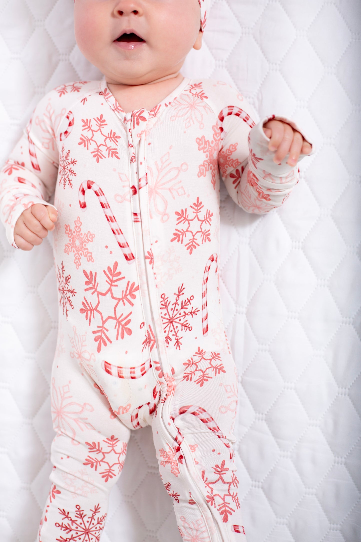 My First Candy Cane: Baby Zip Bamboo Onesie