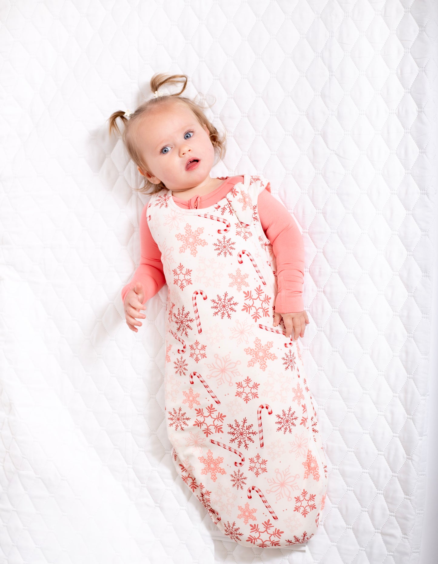 My First Candy Cane Bundle: Bamboo Sleep Sack In Blue & Peach & Free Onesie