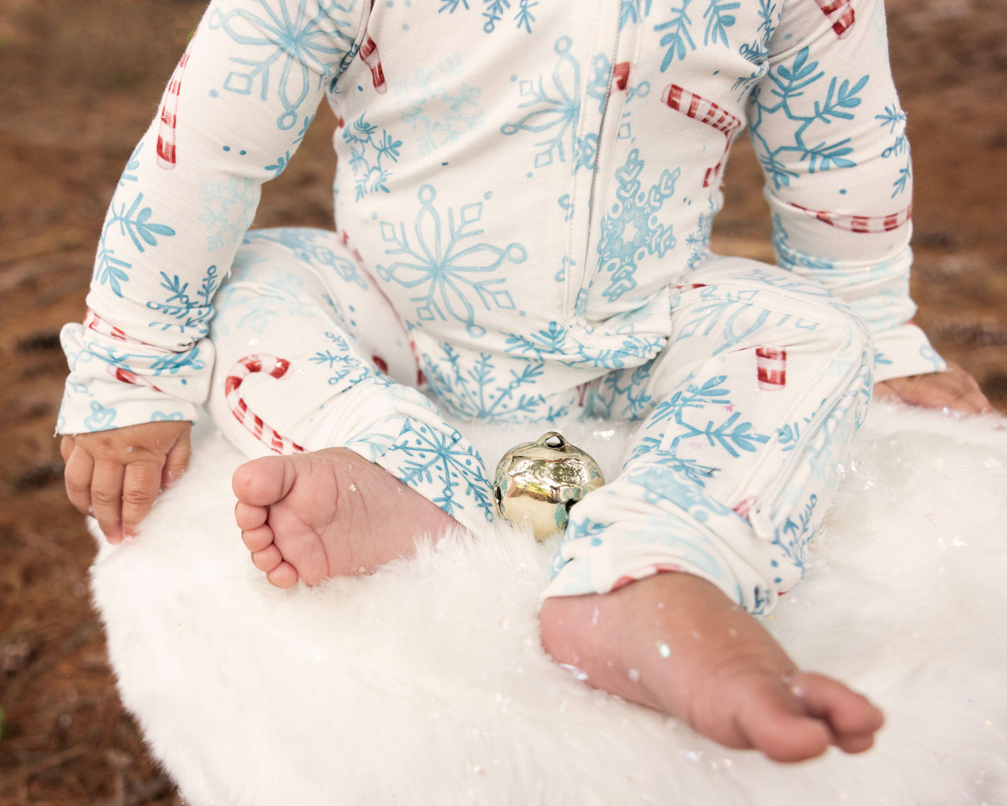 My First Candy Cane: Baby Zip Bamboo Onesie