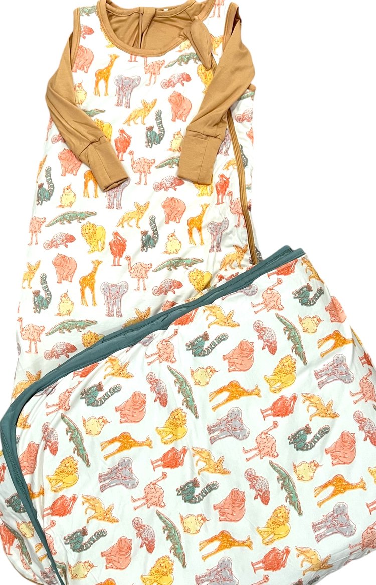 Whimsical Animal Bamboo Sleep Sack β Soft, Cozy & Personalized