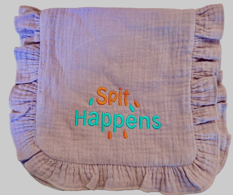 Personalized Ruffle Burp Cloth – Soft Muslin Baby Gift