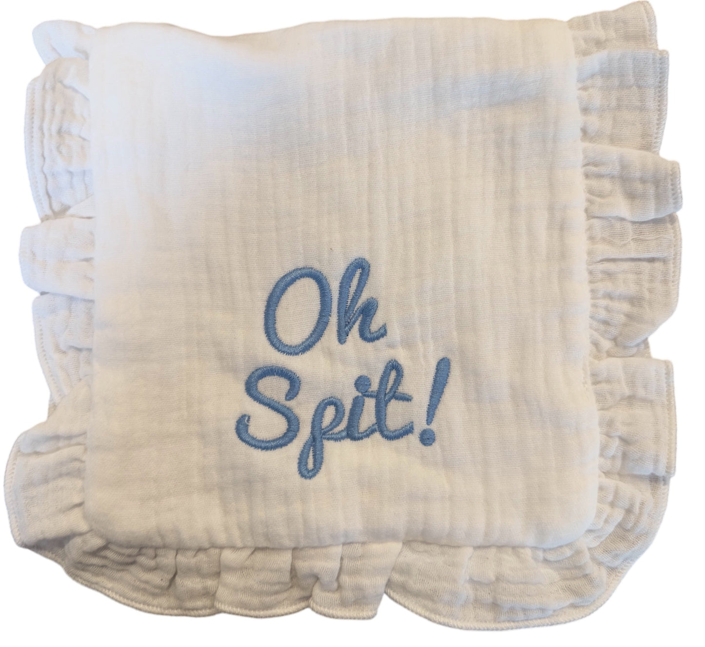 Personalized Ruffle Burp Cloth – Soft Muslin Baby Gift
