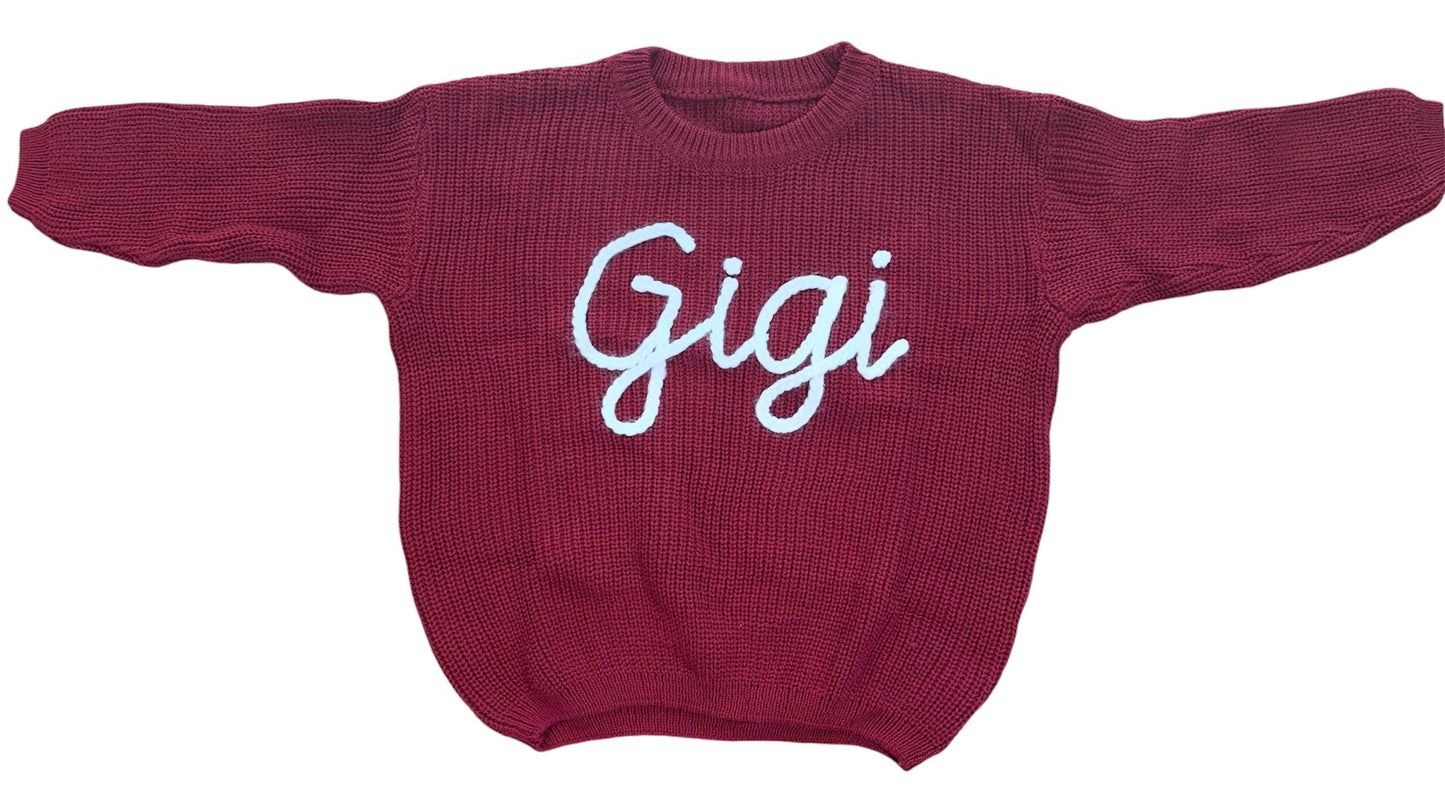 Hand Embroidered Personalized Baby Sweaters – Wool & Cashmere