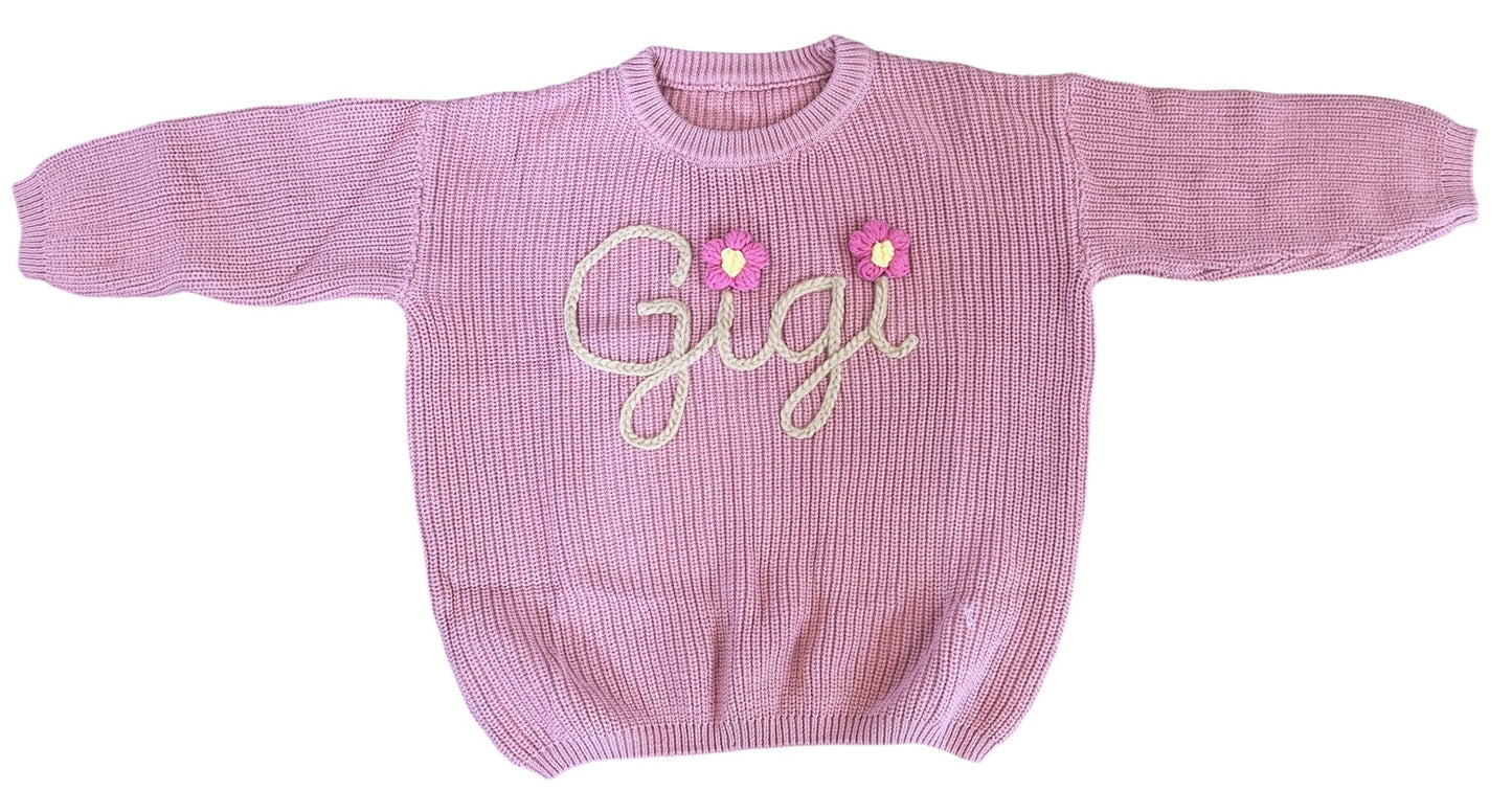 Hand Embroidered Personalized Baby Sweaters – Wool & Cashmere