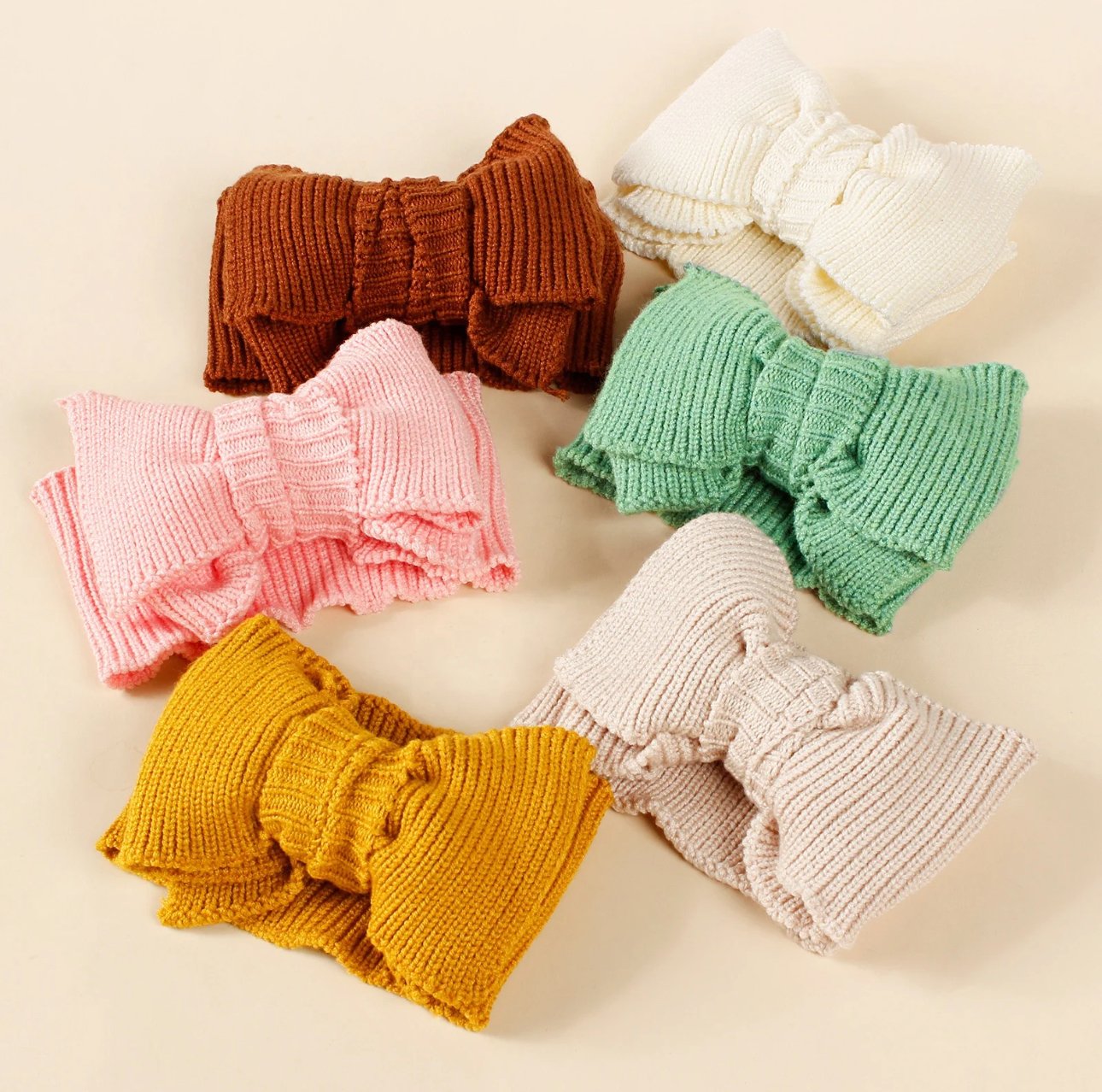 Newborn Knit Bows – Oversized Soft Turban Headbands for Babies