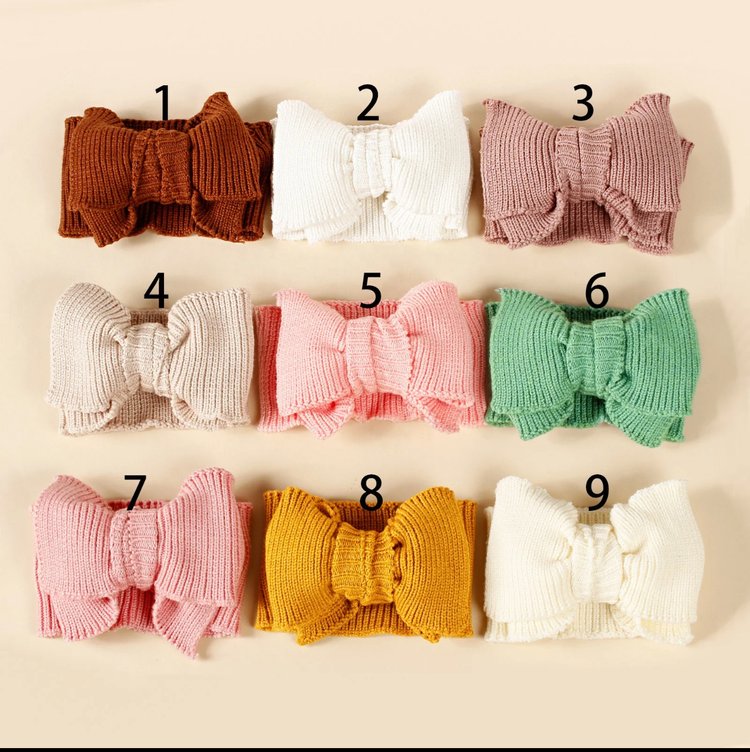 Newborn Knit Bows – Oversized Soft Turban Headbands for Babies