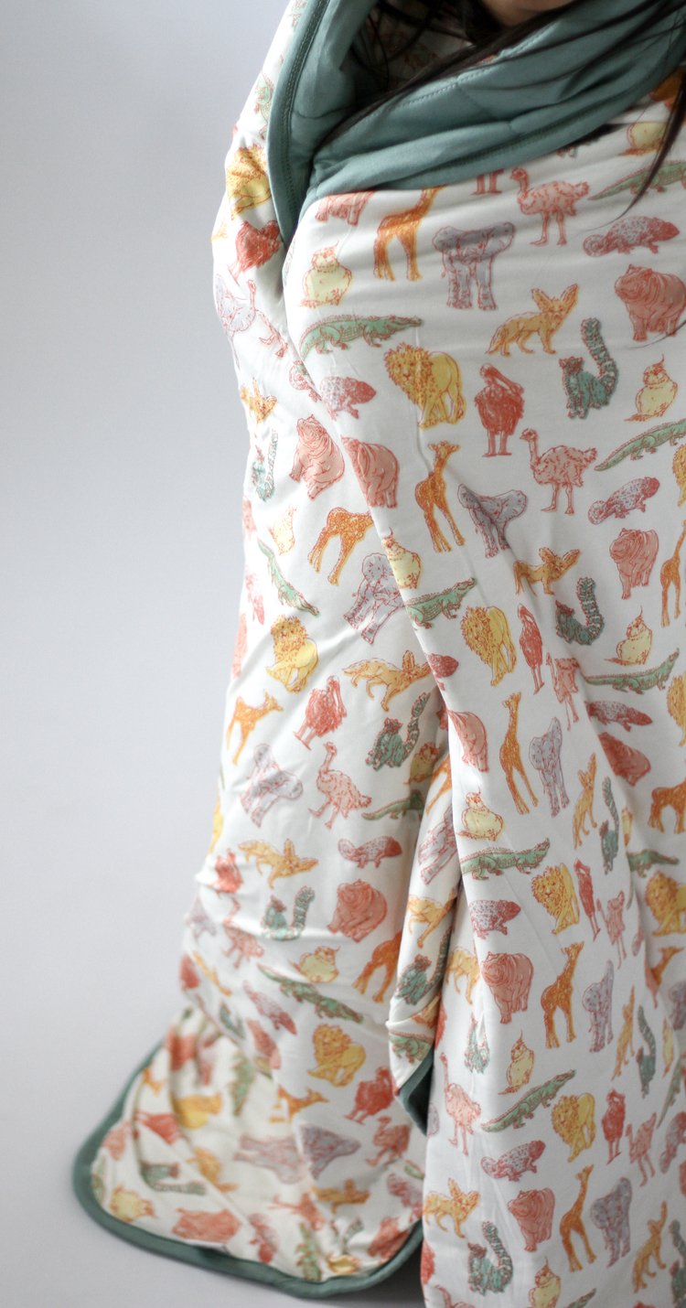 Whimsical Bamboo Baby Blanket – Soft, Warm & Reversible