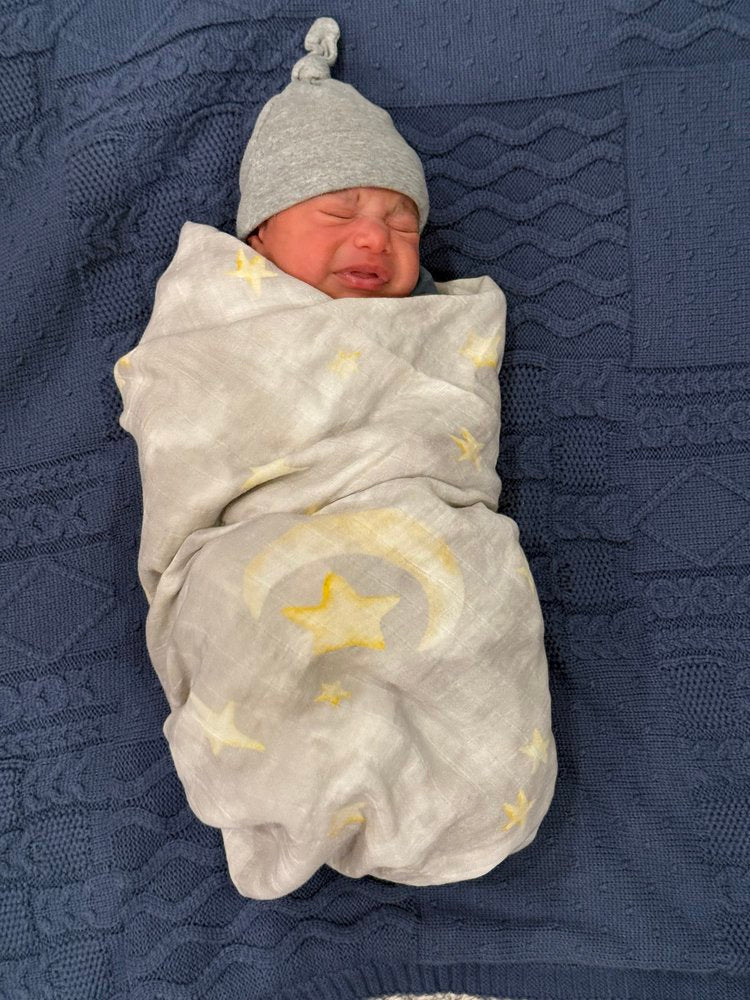 Moon & Stars Muslin Swaddles – Soft, Breathable & Multi-Use