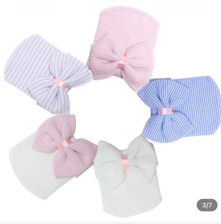 Newborn Baby Girl Hat – Cute Bow Hat for First Photos & Outfits