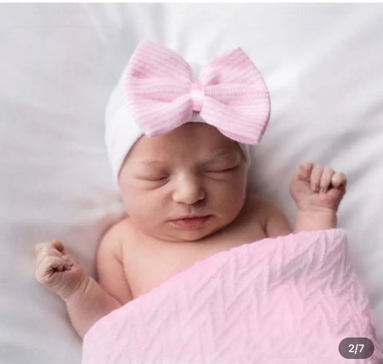 Newborn Baby Girl Hat – Cute Bow Hat for First Photos & Outfits