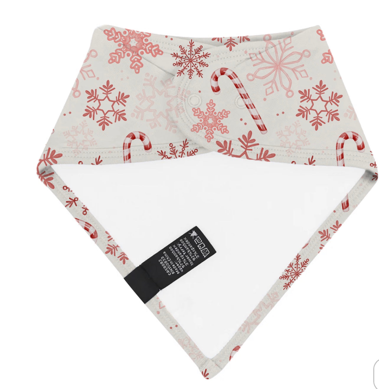 Lets Eat A Candy Cane: Bamboo Bib in Blue & Peach