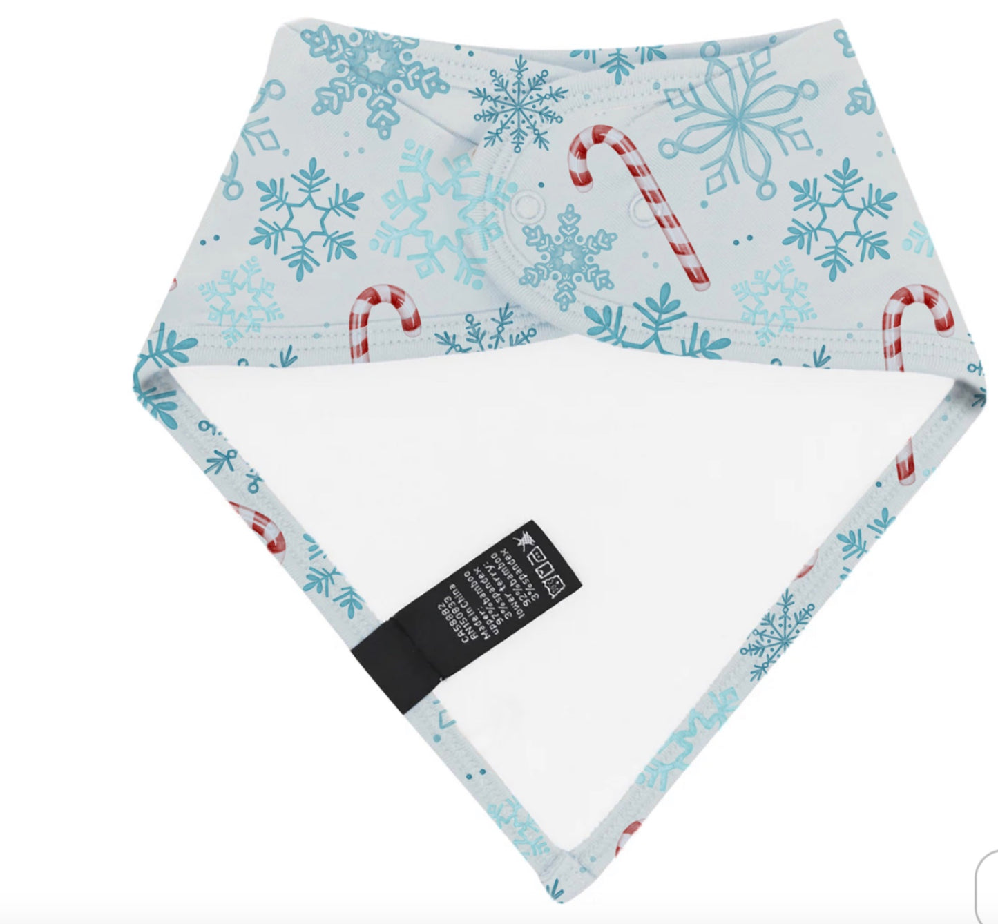 Lets Eat A Candy Cane: Bamboo Bib in Blue & Peach