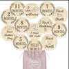 Baby Milestone Wooden Cards – Double-Sided Laser Engraved