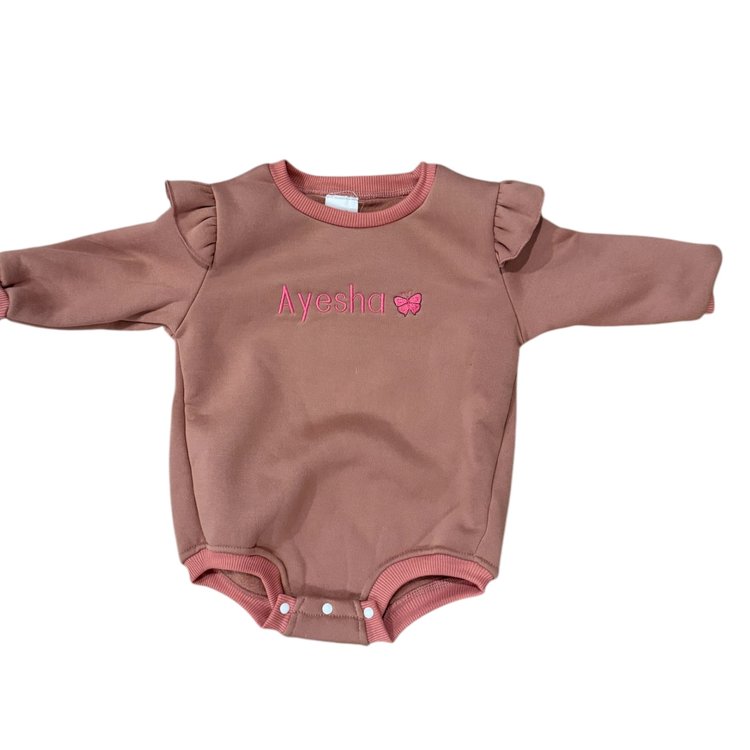 Personalized Frill Fleece Onesie – Cozy & Stylish for Baby Girls