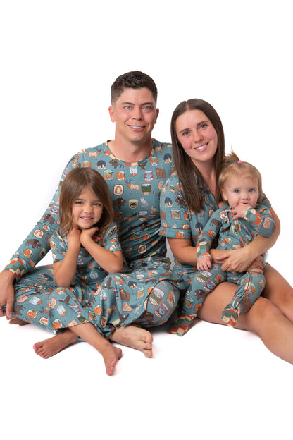 Men’s My First Adventure National Parks 2-Piece Pajama Set | Wildlife Sleepwear | Rayn’s Tiny Stitches