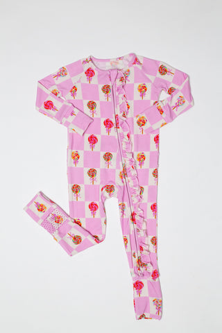 My First Lollipop Bamboo Onesie: Buttery Soft Pink Romper
