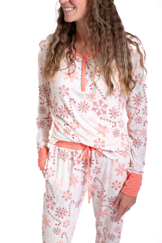 Lets Eat A Candy Cane: Women's 2 Piece Bamboo Pajamas