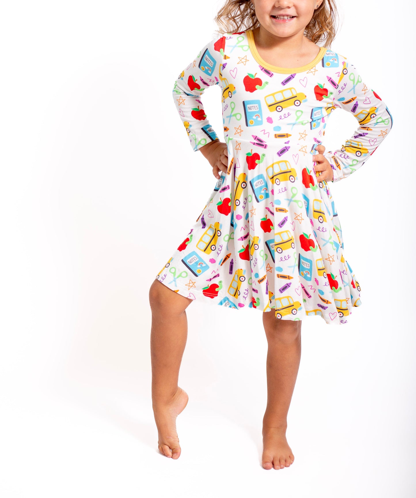 Lets Go To School: Long Sleeve Twirl Dress