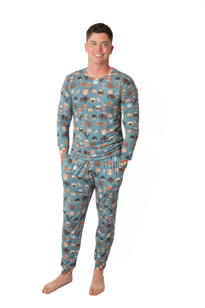 Men’s My First Adventure National Parks 2-Piece Pajama Set | Wildlife Sleepwear | Rayn’s Tiny Stitches