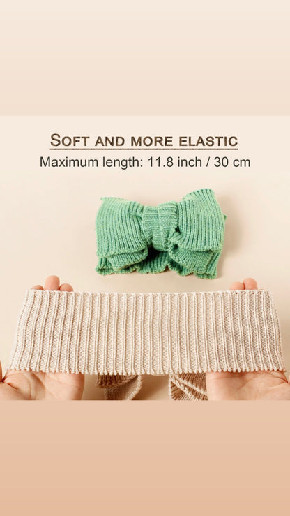 Newborn Knit Bows – Oversized Soft Turban Headbands for Babies