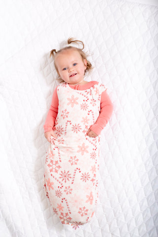 My First Candy Cane Bundle: Bamboo Sleep Sack In Blue & Peach & Free Onesie