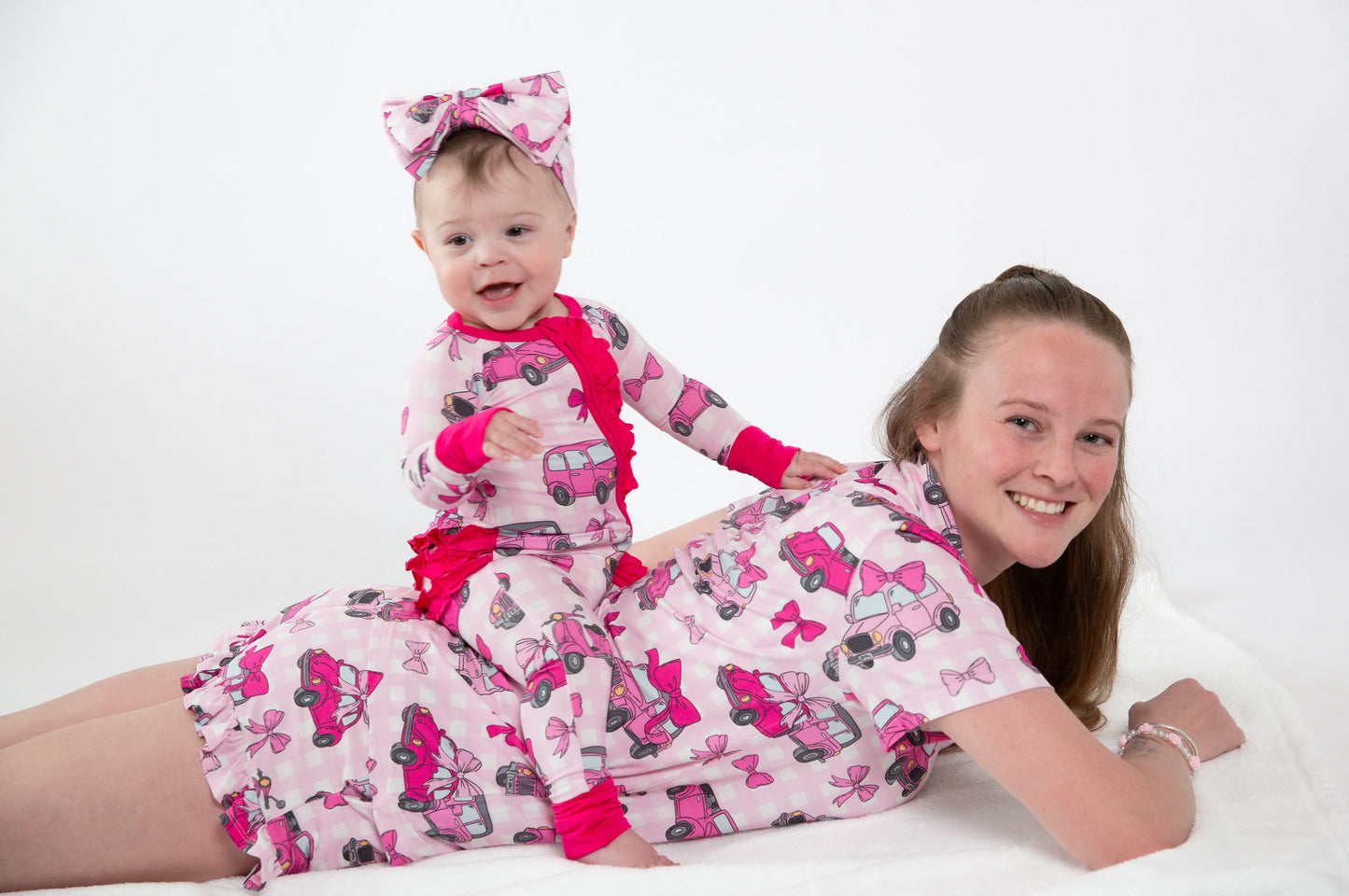 My First Pink Car Bamboo Zip Onesie | Baby Pajamas