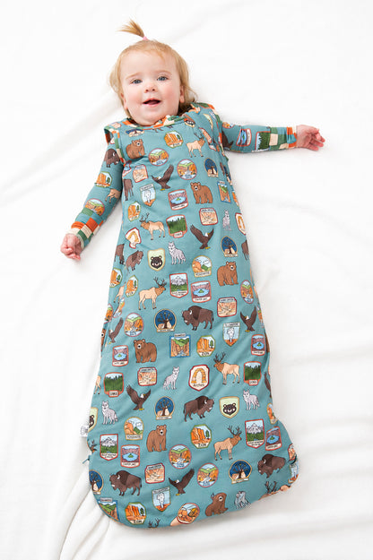 My First  National Parks Adventure Sleep Sack | Wildlife Baby Wearable Blanket