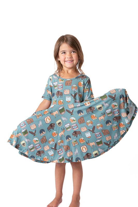 My First Adventure National Parks Girls Dress | Nature Print Dress Sizes 2–6