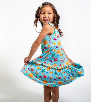 My First Beach Day Sundress – Soft Bamboo Dress for Baby Girls