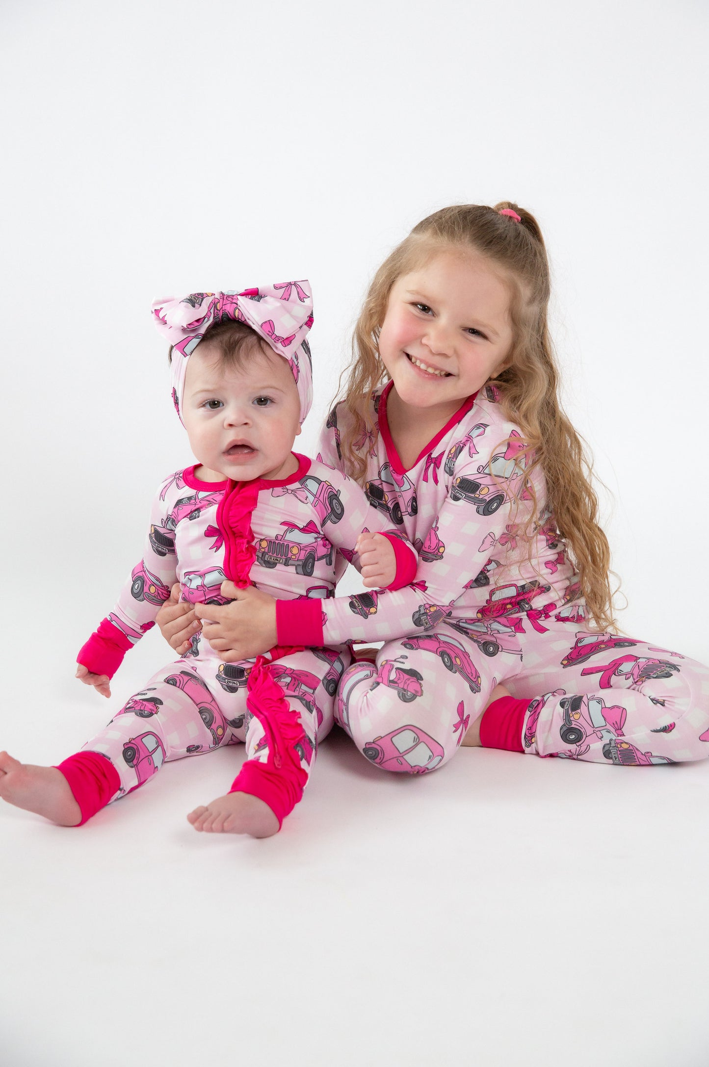 My First Pink Car Bamboo Zip Onesie | Baby Pajamas