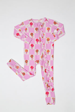 My First Lollipop Bamboo Onesie: Buttery Soft Pink Romper