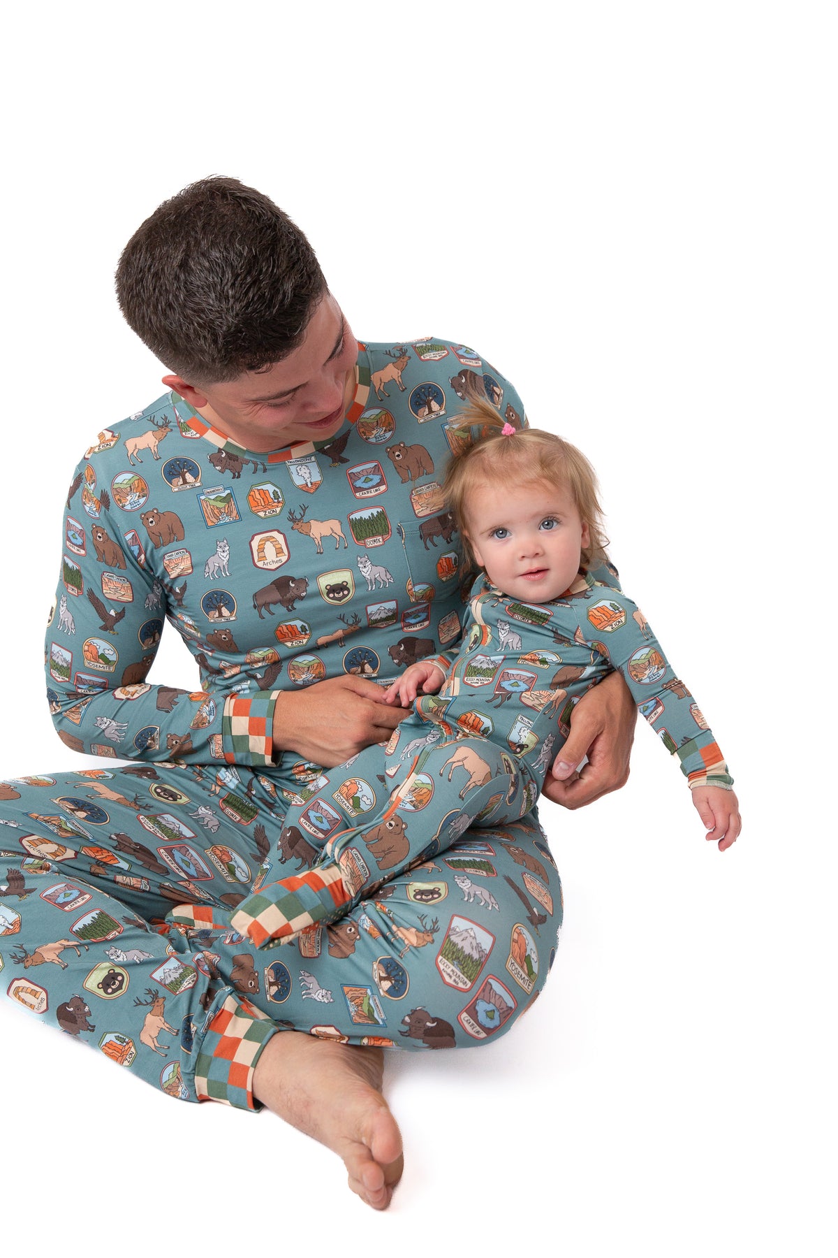 Men’s My First Adventure National Parks 2-Piece Pajama Set | Wildlife Sleepwear | Rayn’s Tiny Stitches