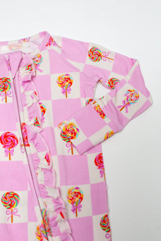 My First Lollipop Bamboo Onesie: Buttery Soft Pink Romper