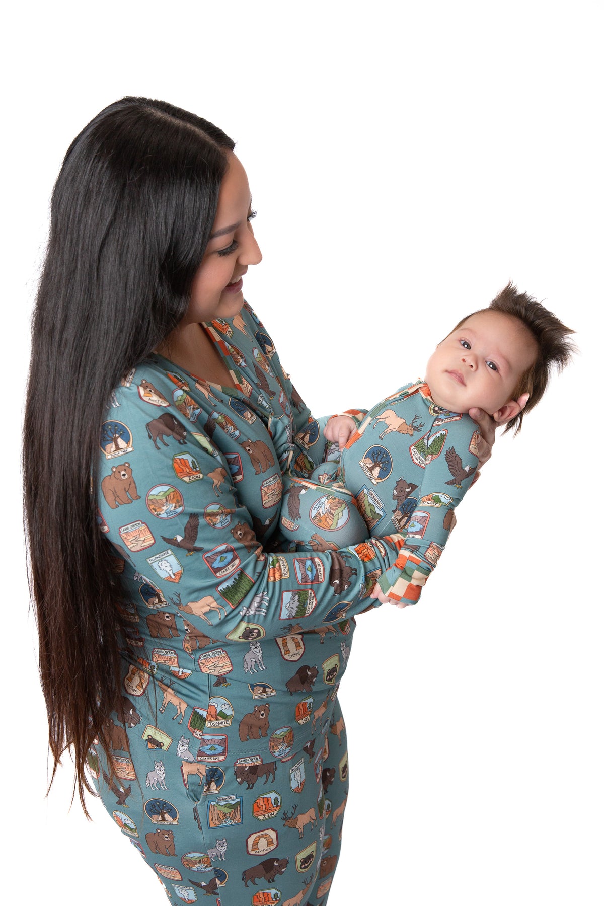 Women’s My First National Adventure Parks Long Sleeve Pajama Set | Wildlife Sleepwear | Rayn’s Tiny Stitches
