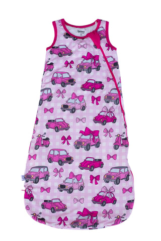 My First Pink Car Bamboo Sleep Sack | Baby Sleep Bag