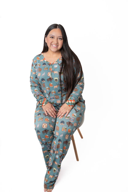 Women’s My First National Adventure Parks Long Sleeve Pajama Set | Wildlife Sleepwear | Rayn’s Tiny Stitches