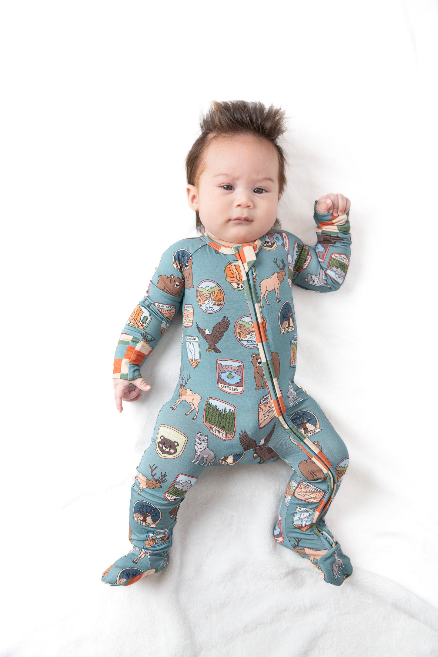 My First  National Parks Adventure Double Zip Onesie | Wildlife Baby Outfit | Rayn’s Tiny Stitches