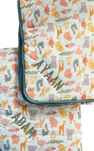 My First Zoo Trip Bamboo Blanket-Embroidered