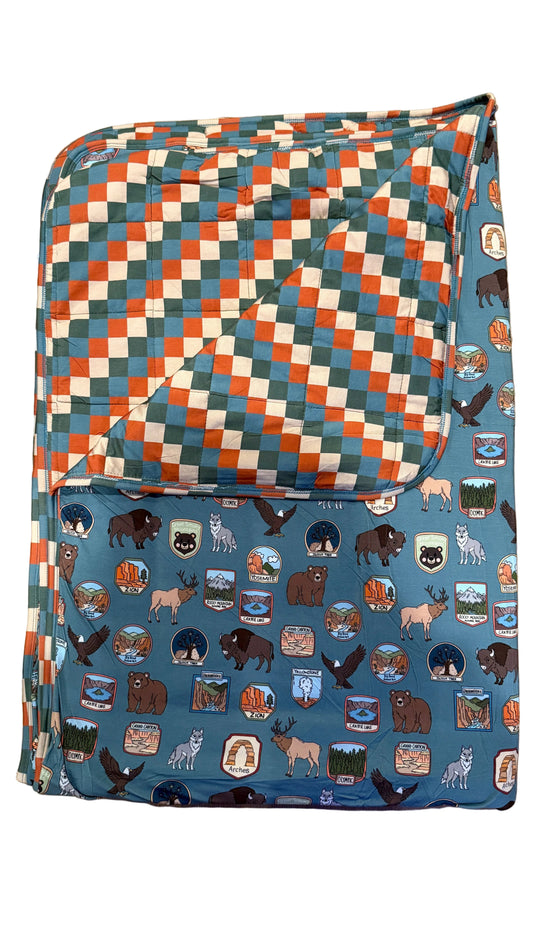 National Parks Adventure Adult Bamboo Blanket – Reversible 85x65 | 2.0 TOG
