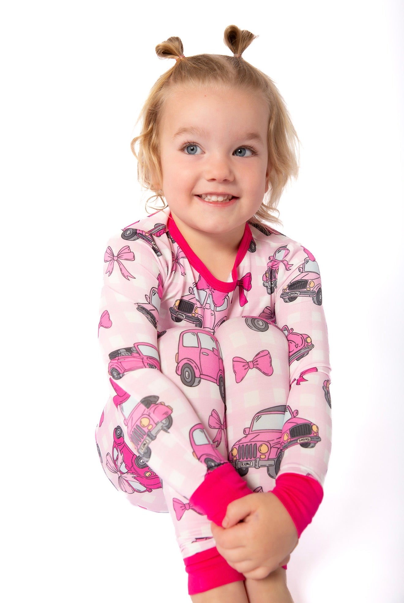 My First Pink Car Bamboo Two Piece Pajamas | Girls PJs
