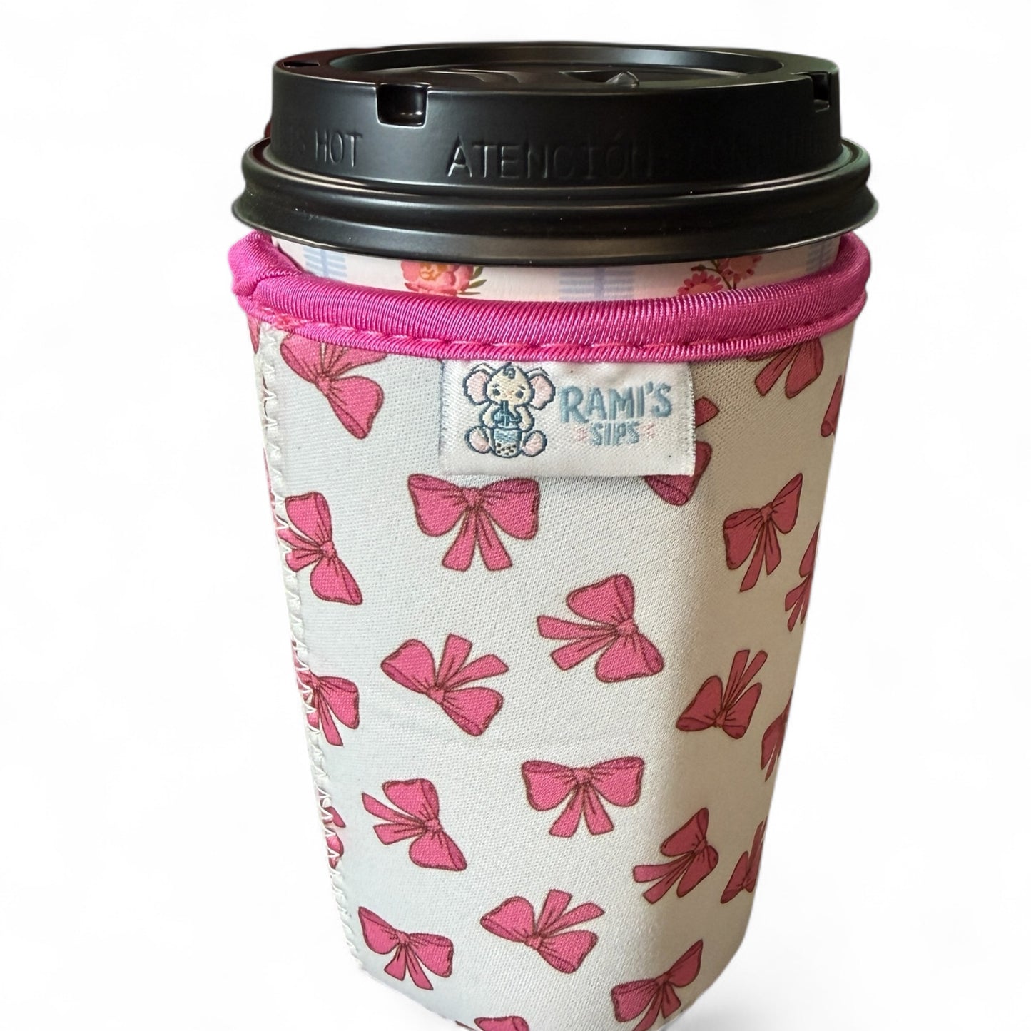 Rami’s Sips Pink Bow Hot & Cold Cup Cozy