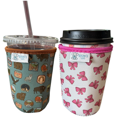 Rami’s Sips Pink Bow Hot & Cold Cup Cozy